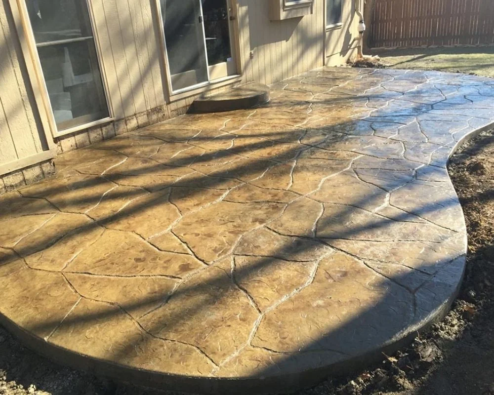 Stamped and colored concrete